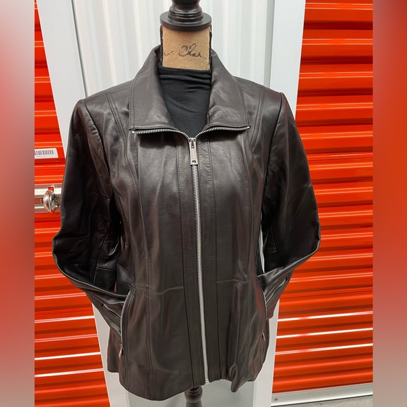 CALVIN KLEIN 1X SMOOTH SOFT BLACK LAMBSKIN LEATHER JACKET ๐งฅ ๐NWT NEVER WORN!๐ - Picture 6 of 15